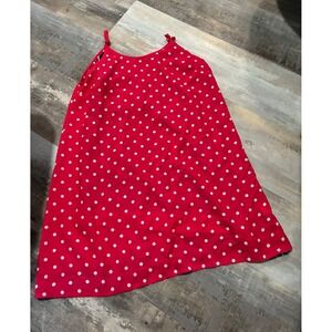 Ellen Weaver Reversible Polka Dot Stripe Sleeveless Tank Top Red Navy Large